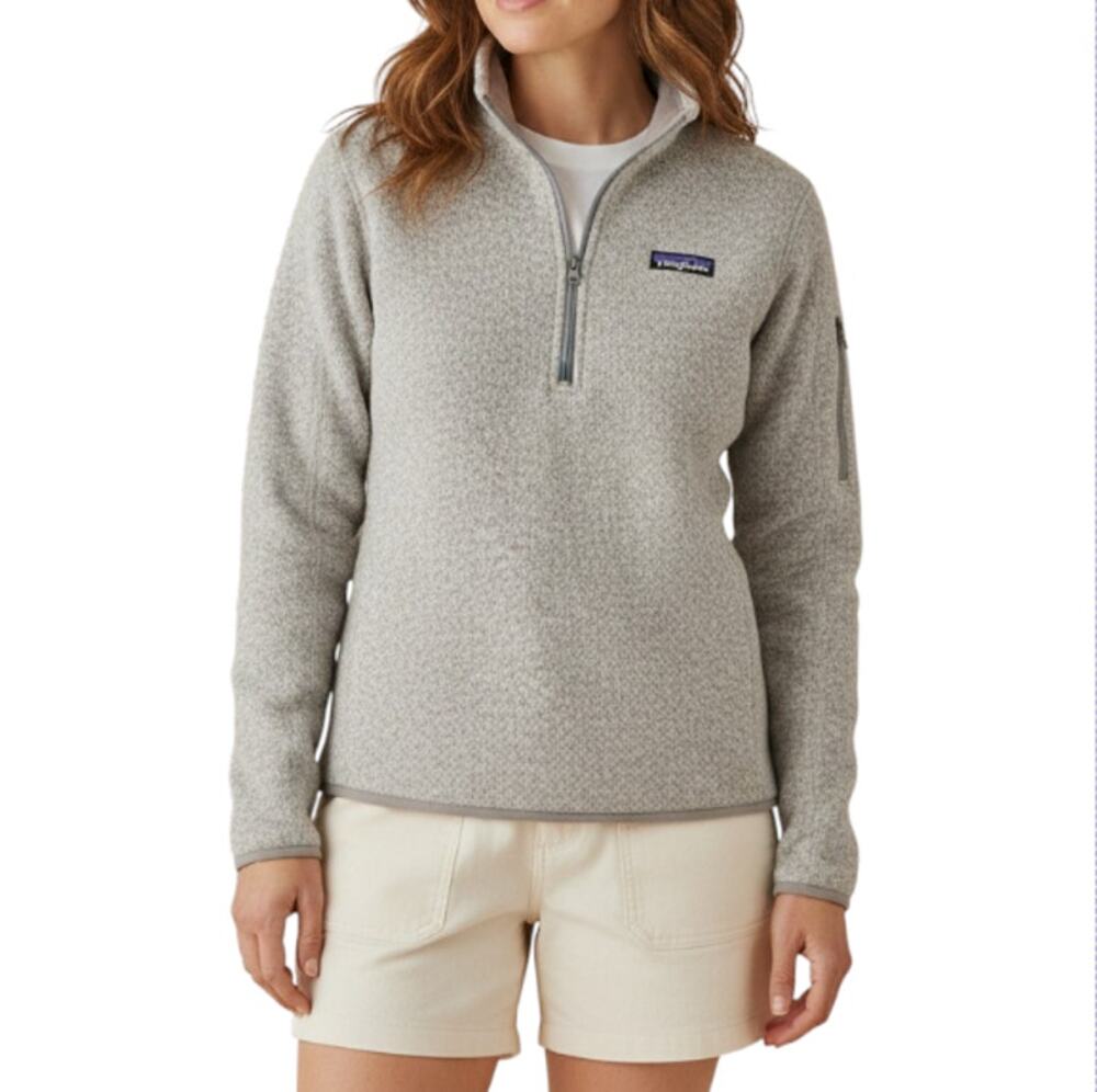PATAGONIA Better Sweater 1/4 Zip Women L Gray Outdoor Athletic Travel Gorpcore